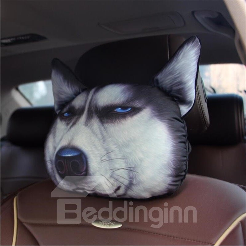 Almohada suave creativa del cuello del coche de la cara animal 3D