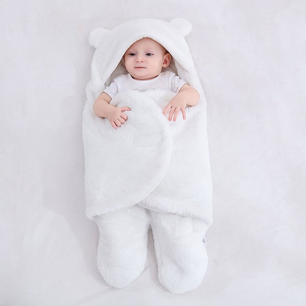 Simple Style Pure Color Acrylic Fibers Winter Baby Sleeping Bag Cotton