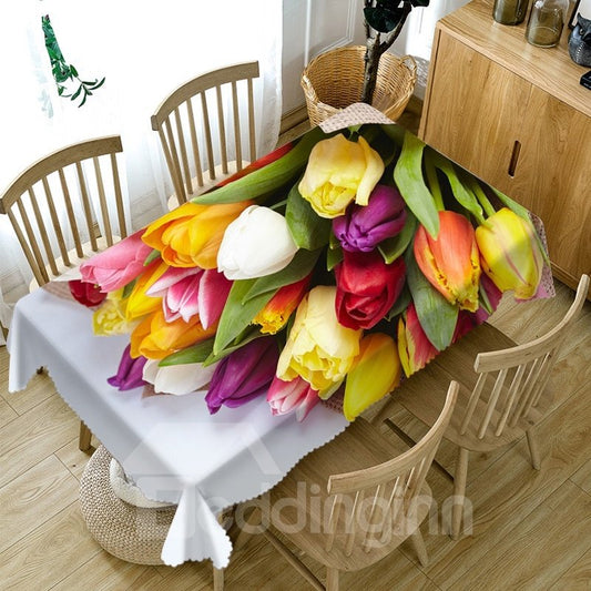 Mantel 3D impreso suave impermeable de poliéster rectangular