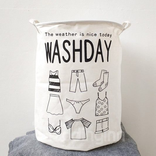 Aufbewahrungskorb aus Stoff im japanischen Stil mit Buchstabenmuster