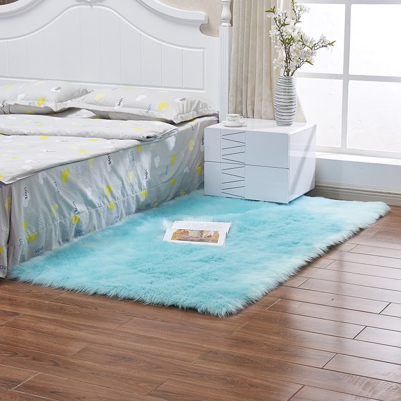 Soft Shaggy Faux Fur Sheepskin Rugs Non Slip Bedroom Mats Fluffy Soft Home Bedroom Rug