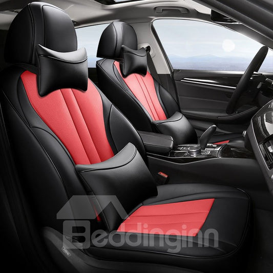 3D Version Sport Style PVC Perforated Leather Good Ventilating High Quality Environmental Friendly Leather Materials Compatible Airbag Custom Fit Seat Covers