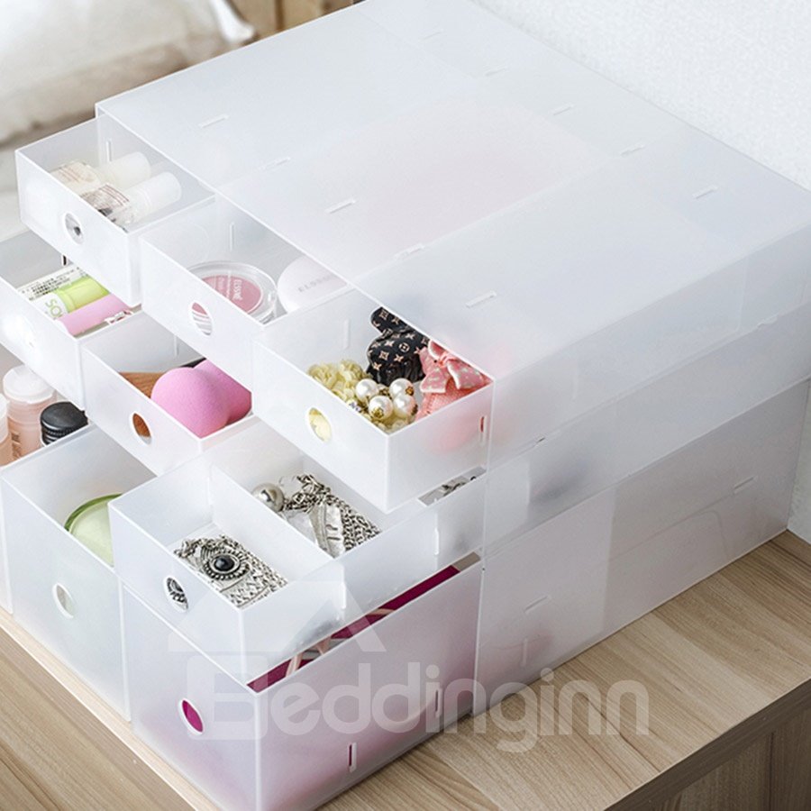Caja de almacenamiento de escritorio tipo cajón de combinación libre transparente