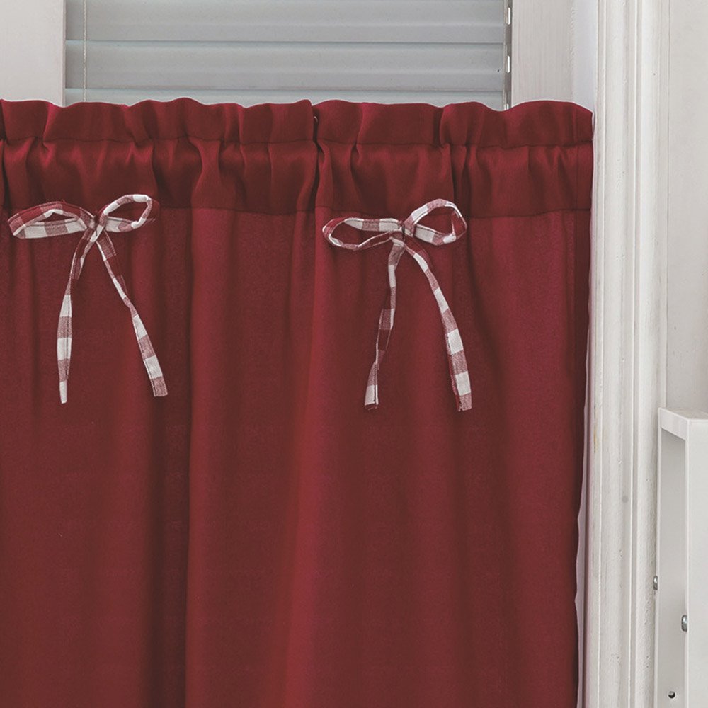 Amerikanischer Pastoral-Bogenfenster-Volant, kurzer Polyester-Volant für Küchen, Badezimmer, Keller und mehr