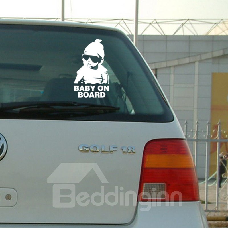 Cool Baby And Letter Pattern Waterproof Scratch Proof Car Sticker