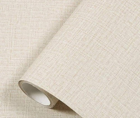 Yancorp 10ft Textured Fabric Cream Wallpaper Faux Grasscloth Beige Peel and Stick Self-Adhesive Linen Removable Wallpaper Cabinets Counter Top Liners