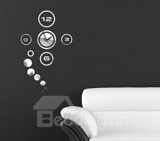 Reloj de pared adhesivo de pared con espejo acrílico 3D original creativo y simple