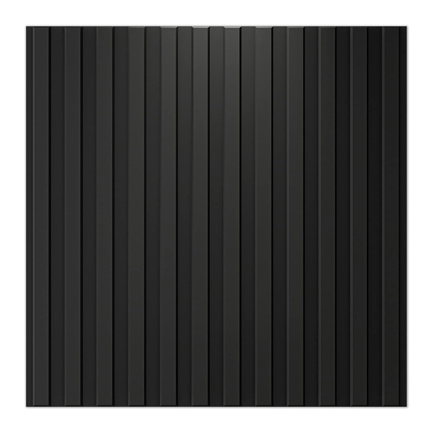 Panel de pared de listones Art3d, panel texturizado estriado 3D, 12 azulejos, 19,7 x 19,7 pulgadas. - Negro 