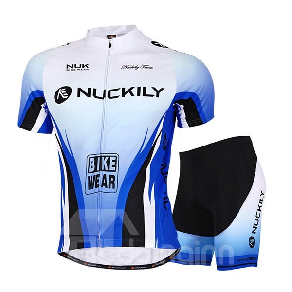 Male Progressive Shade Breathable Short Sleeve Jersey Full Zipper Quick-Dry Cycling Suit