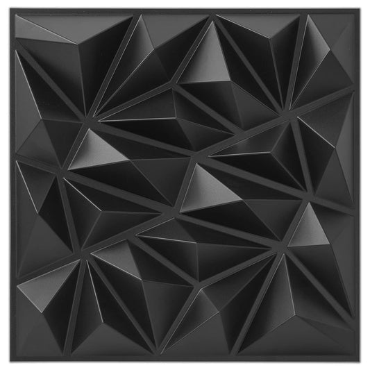 Art3dwallpanels 33 Pack 3D Wall Panel for Interior Wall Décor, PVC Textured Wall Panels, 3D Wallpaper Modern Wall Tiles, Black