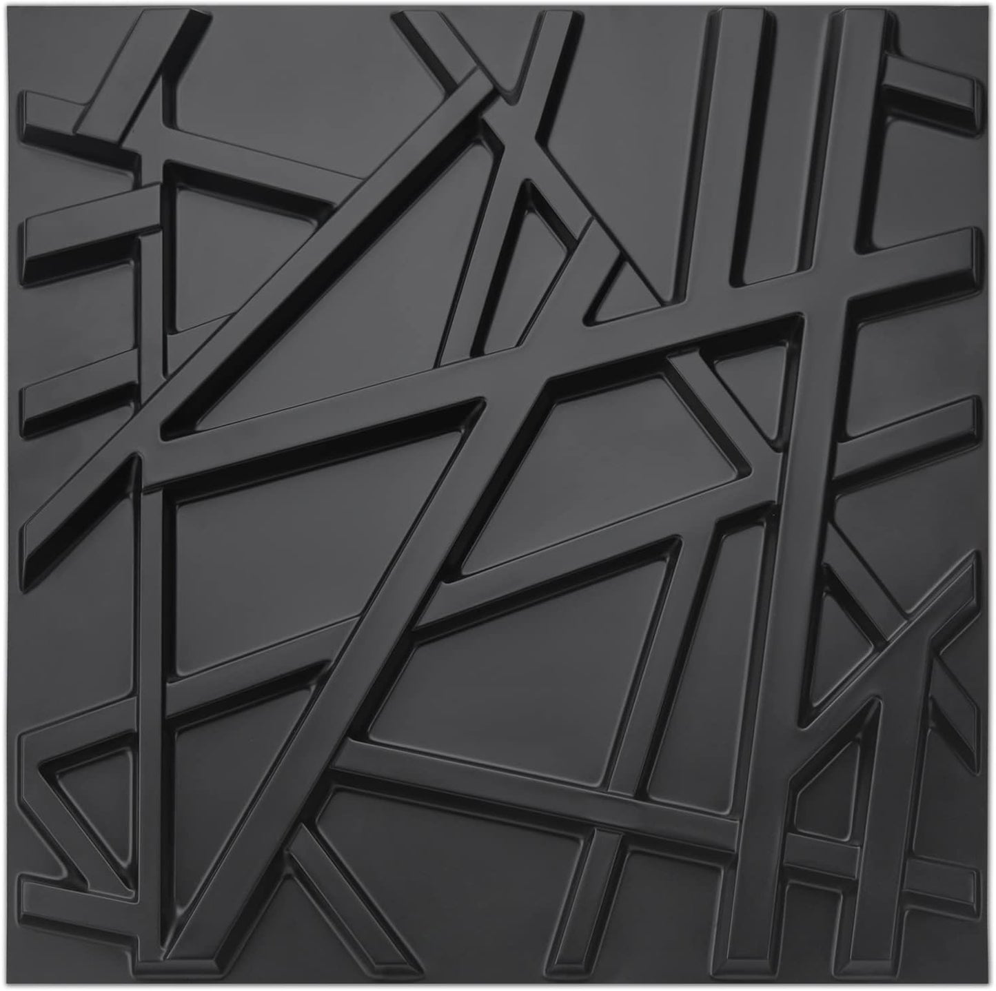 Art3d PVC Decorative Textures Schwarze 3D-Wandpaneele für Innenwanddekoration, schwarze Wanddekoration, Packung mit 12 Fliesen, 32 Quadratfuß