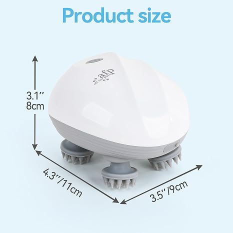 ALL FOR PAWS Cat Dog Massager for Cats & Dogs, Handheld Electric Pet Massager Brush with 4 Rotating Heads, USB Rechargeable Dog Cat Head Massager, Cordless Massage Tool with 3 Speed Modes