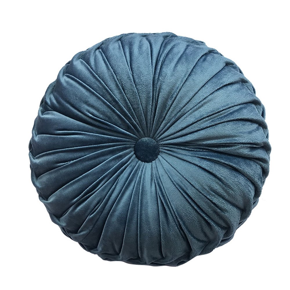 Plush Round Pillow Cushion Pumpkin Pillow Solid Color Living Room Sofa Pillow Burgundy Blue 14 Inches