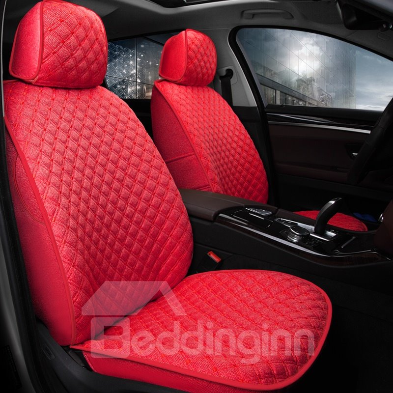 Luxury Woven Flax Material Luxury Series With Pillows Custom Fit Car Seat Covers