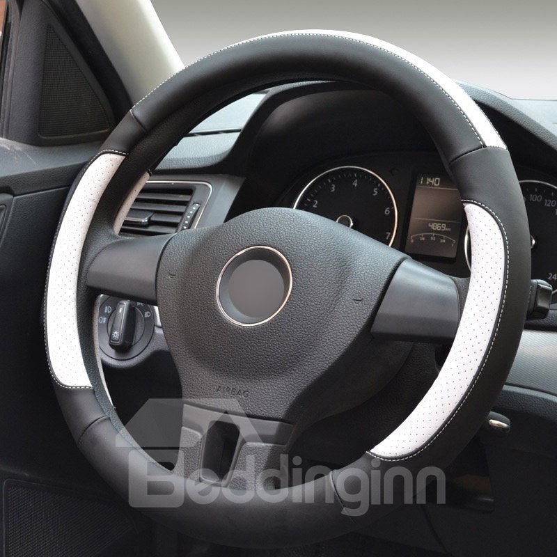 Ultra-Thin Leather Punching Design Breathable Antiskid Steering Wheel Cover