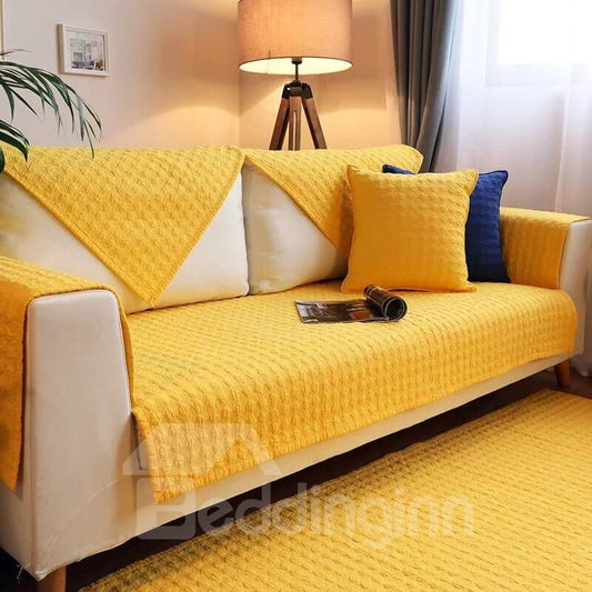 Fundas de sofá de algodón de estilo simple y liso de color puro