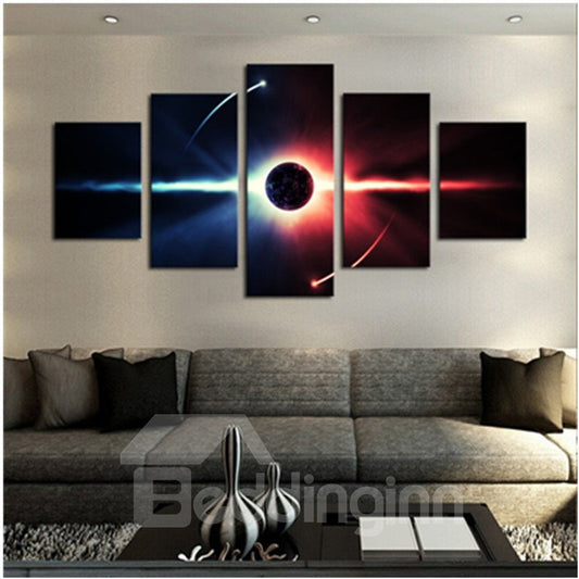 Star Pattern 5-Piece Canvas Hung Non-framed Wall Prints