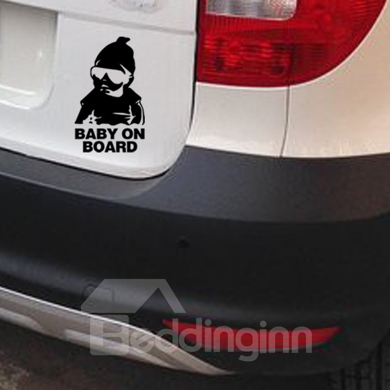 Cool Baby And Letter Pattern Waterproof Scratch Proof Car Sticker