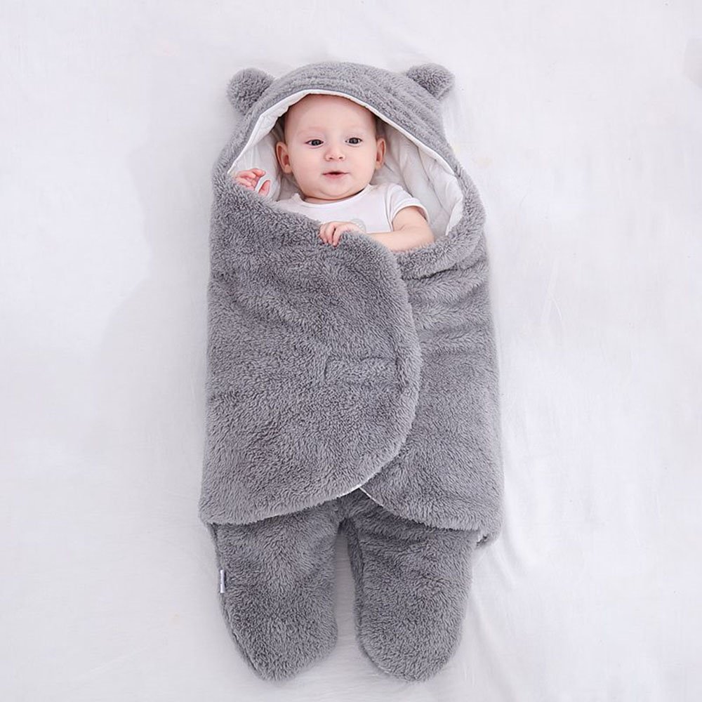 Simple Style Pure Color Acrylic Fibers Winter Baby Sleeping Bag Cotton