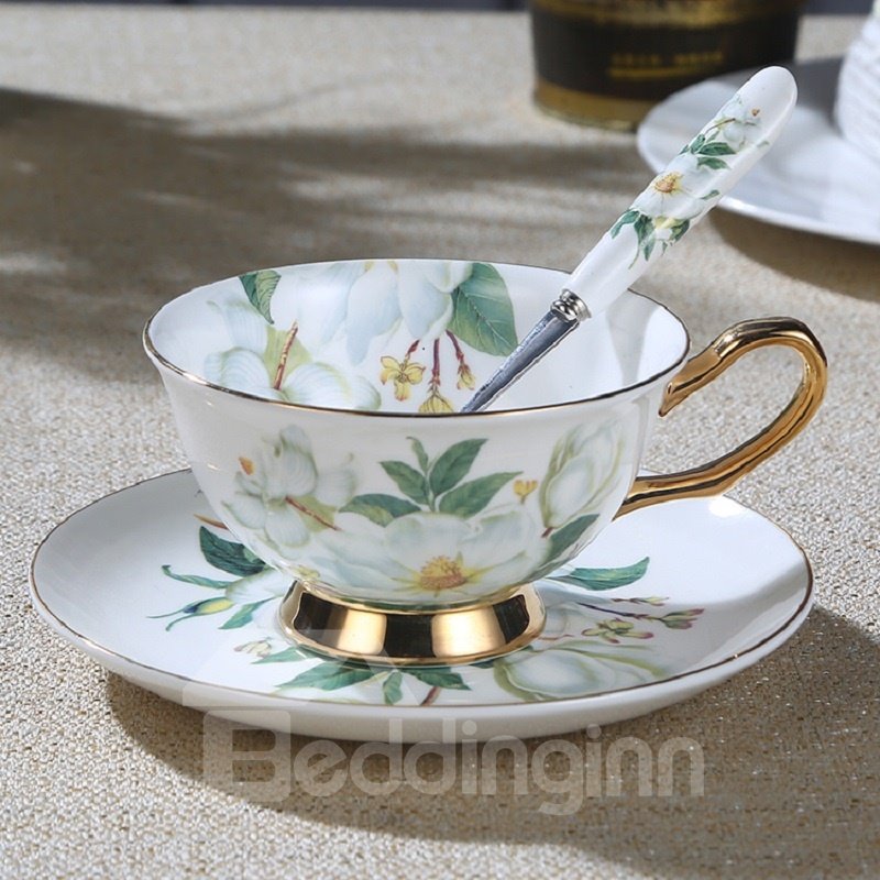 Camellia European Style Bone China Afternoon Tea Coffee Mug