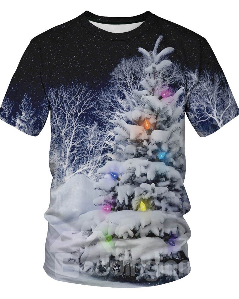 Weihnachtsloses Modell, realistisches Unisex-3D-T-Shirt