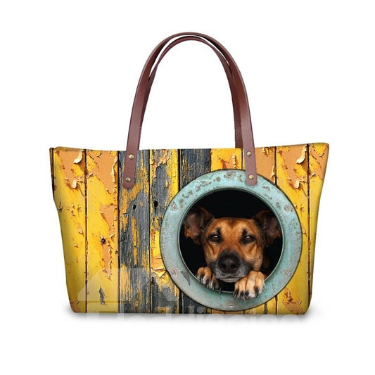 Cachorro perro cremallera impermeable resistente 3D impreso para mujeres niñas bolsos de hombro