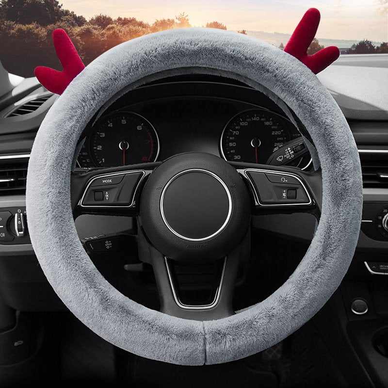 Deer Route - Funda para volante de coche, interior de piel de microfibra con diseño antideslizante, universal de 15 pulgadas