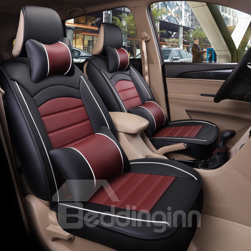 One Front Car Seat Covers Driver and Passenger Seat Cover PU Leather Seat Covers Universal Car Seat Covers Front seat Protector Covers Fit Most Sedans &Truck &SUV