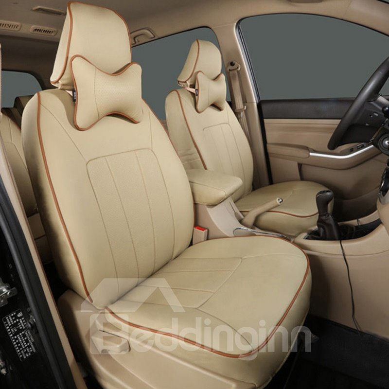 Funda de asiento de coche de material de cuero PU duradero, diseño envolvente completo, 5,7 asientos de alta calidad, ajuste personalizado