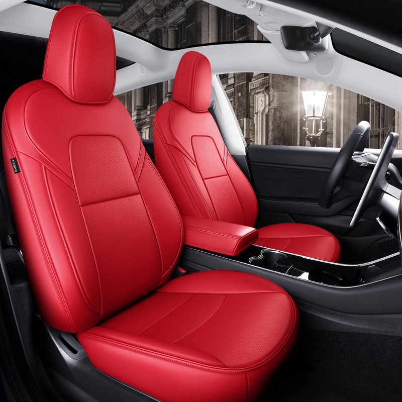 Funda para asiento de automóvil Tesla Funda de cuero PU Protección para todas las estaciones Resistente al desgaste Resistente a la suciedad y duradera Fácil de instalar y limpiar para Tesla Modelo 3 Modelo X