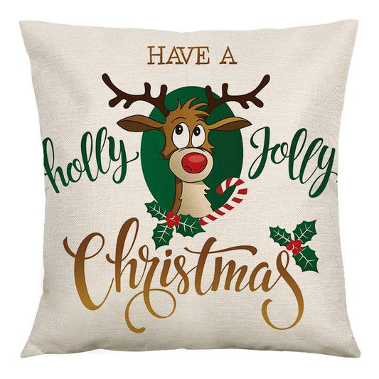 Funda de almohada de Feliz Navidad, fundas de cojines cuadrados, fundas de almohada para sofá cama, decoración de Año Nuevo, 18x18 pulgadas, 1 pieza