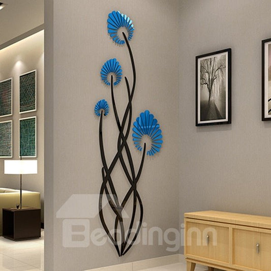 Wasserfeste 3D-Wandaufkleber „Blume mit Zweigen“ aus Acryl