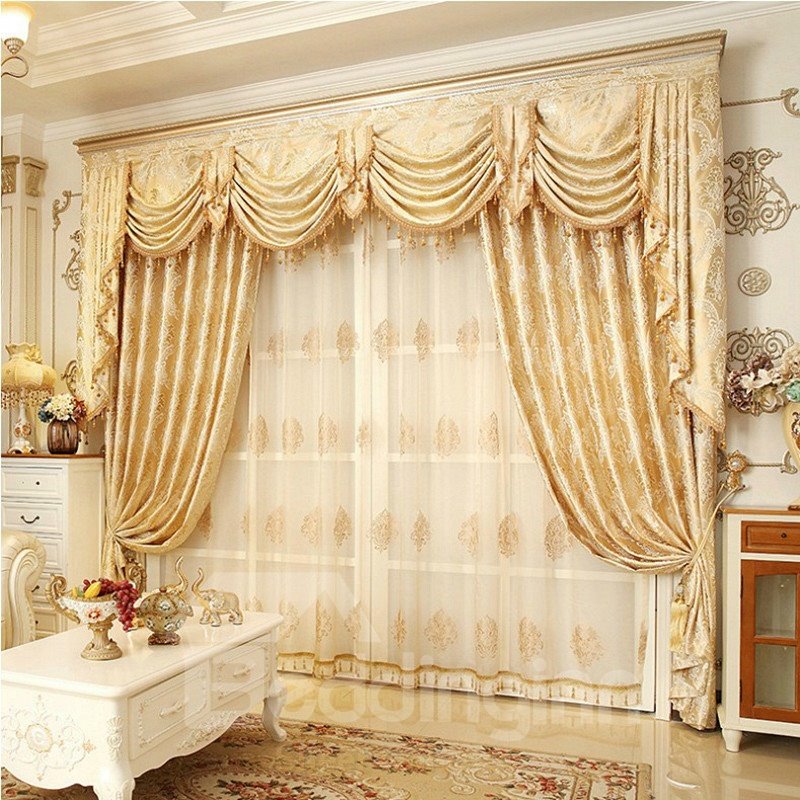 Classic European Beige Embroidered Sheer Curtains for Living Room Bedroom Custom 2 Panels Breathable Voile Drapes No Pilling No Fading No off-lining