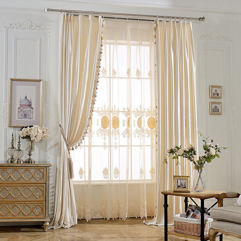 Noble Classic High Quality Milk Silk European Style Custom Sheer Curtain