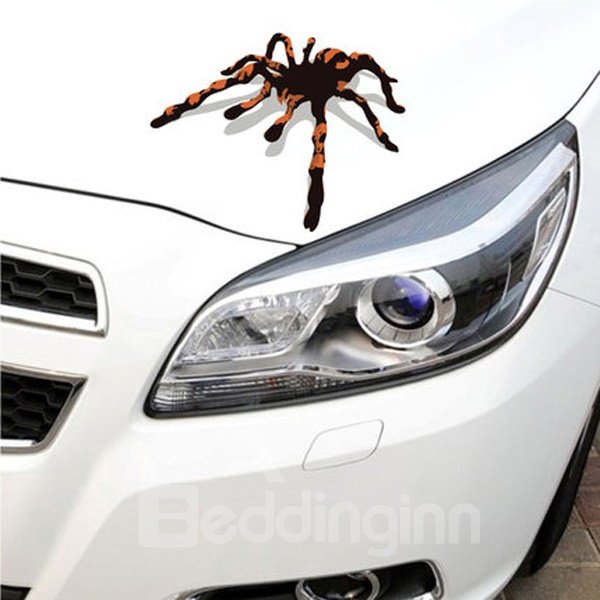 Etiqueta engomada del coche realista estilo araña tridimensional
