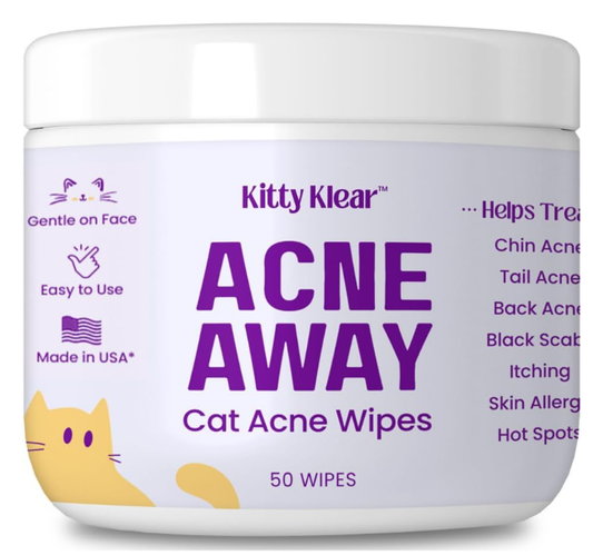 Cat Chin Acne Wipes, Feline Acne Treatment (50 Wipes), Pink