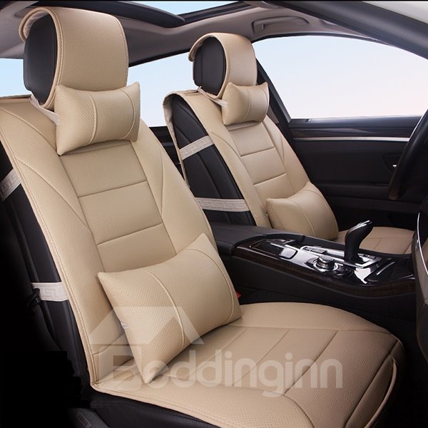 Car Seat Covers, Faux Leatherette Automotive Vehicle Cushion Cover for Cars SUV Pick-up Truck Universal Fit Set Auto Interior Accessories