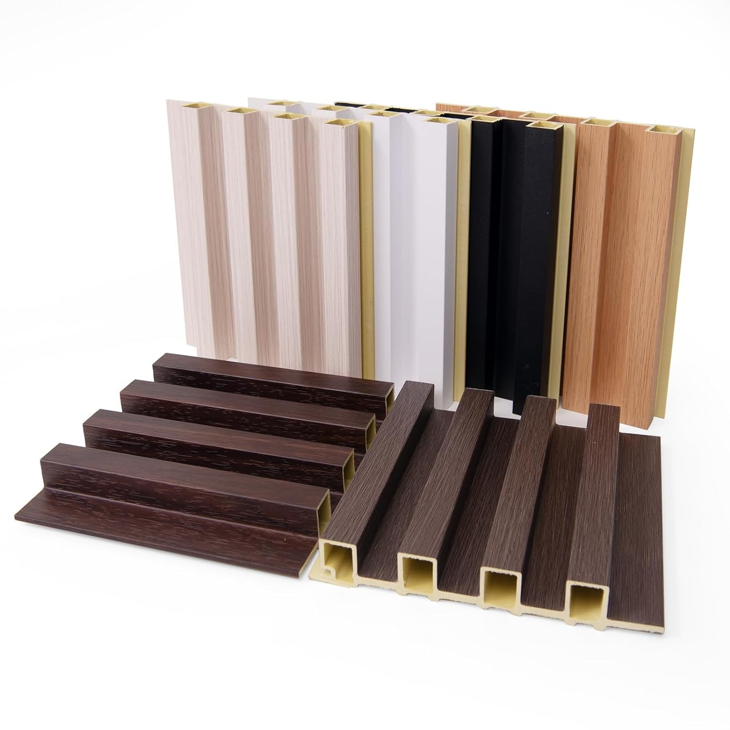 Art3d Slat Wall Panel for Modern Decor, WPC Acoustic Diffuser Panel, Samples 6-Pack 6 x 6in.