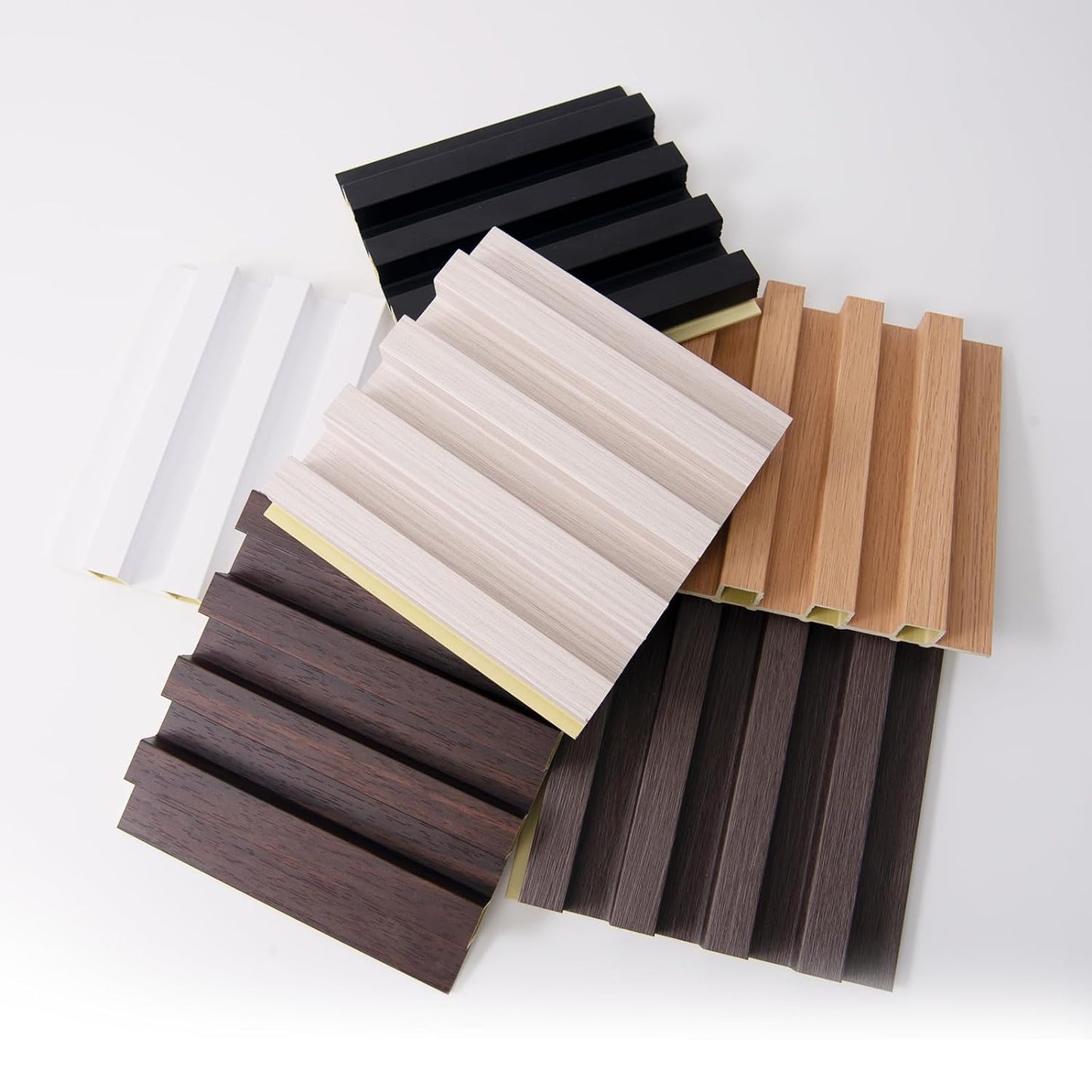 Art3d Slat Wall Panel for Modern Decor, WPC Acoustic Diffuser Panel, Samples 6-Pack 6 x 6in.