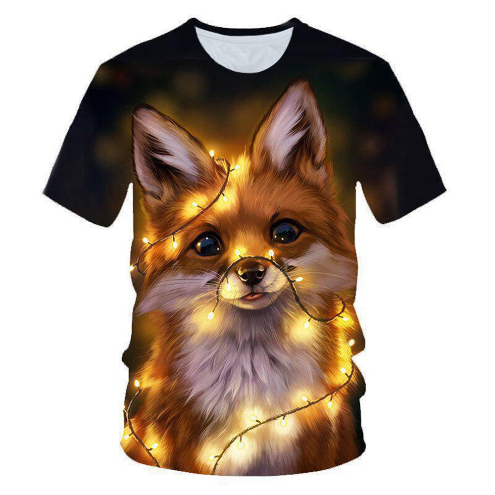 Modische Herren-T-Shirts mit 3D-Digitaldruck, süßes Hunde-Design, Muster, Unisex, Top-T-Shirts