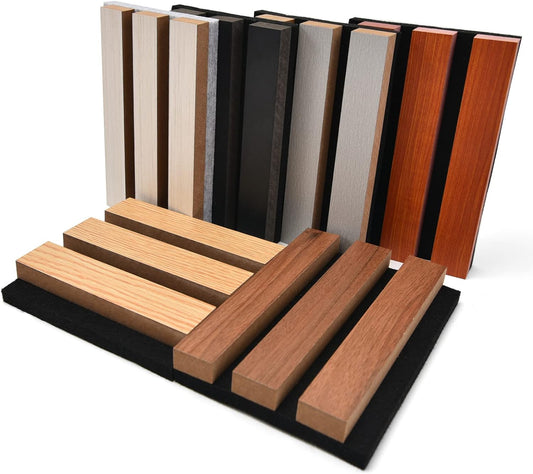 Paneles acústicos de listones de madera Art3d para decoración elegante y reducción de ruido, panel texturizado 3D para techo y pared, paquete de muestras 
