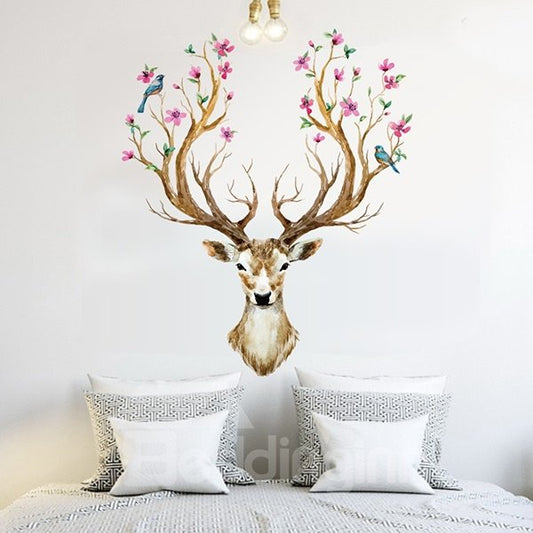 Kreativer Wandaufkleber mit Sika-Hirsch-Muster für Zuhause