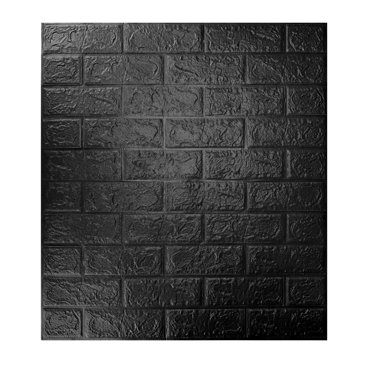 20er-Pack 115 Quadratfuß große 3D-Paneele aus künstlichem Ziegelstein für die Wanddekoration zum Abziehen und Aufkleben in Schwarz