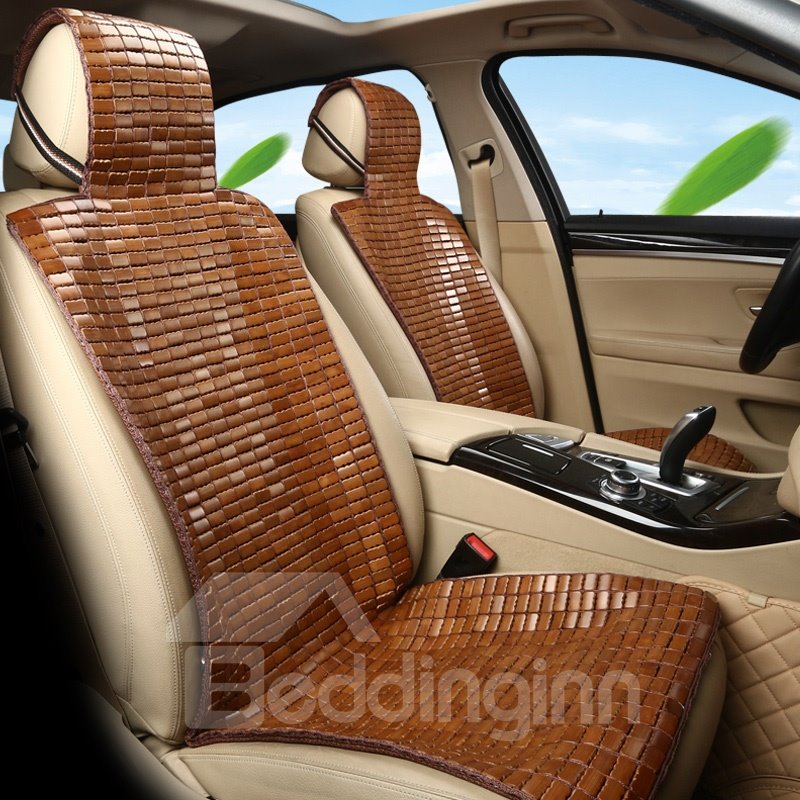 Natural Bamboo Slice Refreshing Pure Color Universal Single Car Seat Cover Universal Fit Accessories for Auto Truck Van SUV