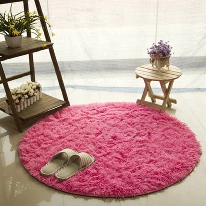 Fluffy Shaggy Large Rugs Anti-Slip Round Soft Carpet Mat Floor Living Room Bedroom Rug