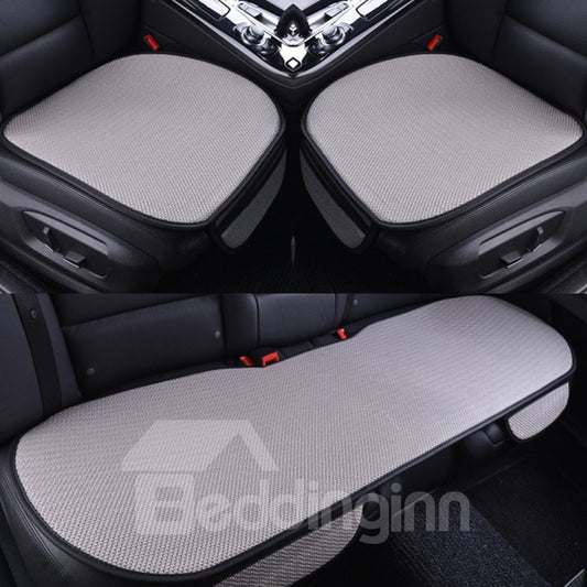 Gray Color Durable PET Material Good Breathability Universal 3-Pieces Five Car Seat Mat