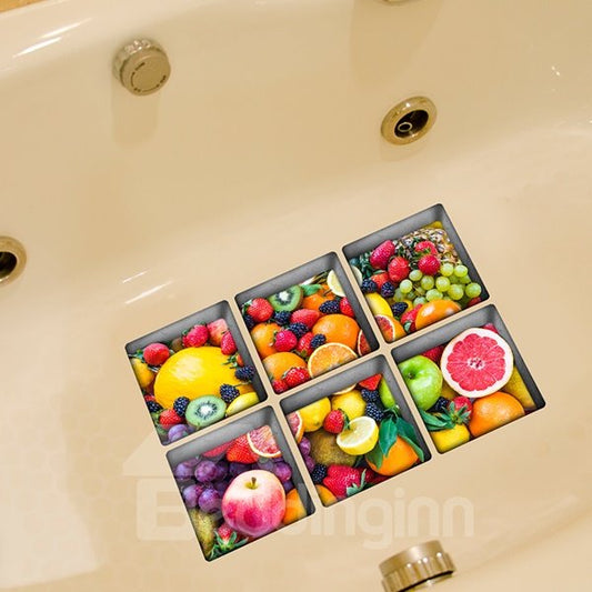 Pegatinas de bañera 3D de frutas para decoración de habitaciones