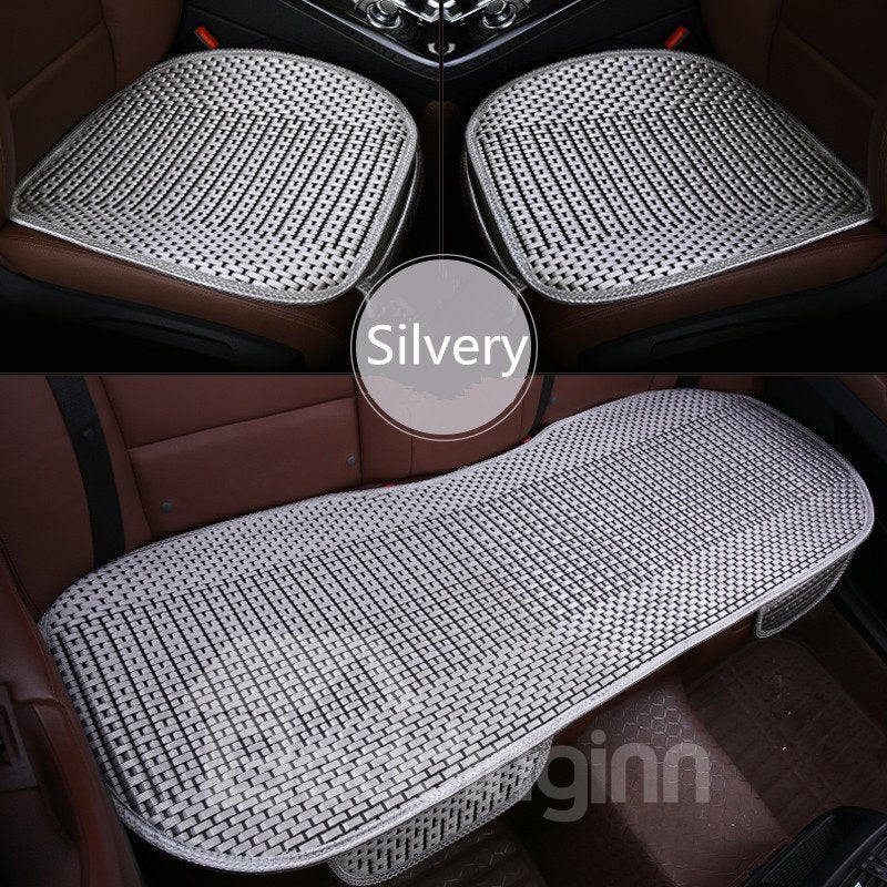 3-teilige Autositzmatte aus Polyestermaterial im modernen Stil mit einfarbigem Muster