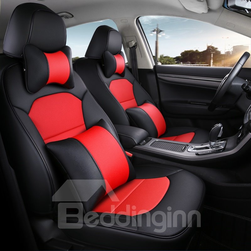 PU Leather Stripe Patterns Busines Style Custom Fit Car Seat Covers