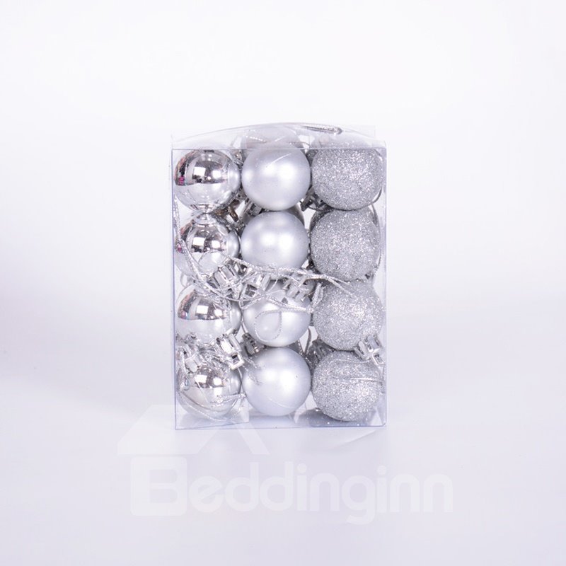 24 Pack 1.2'' Plastic Christmas Decorative Ball